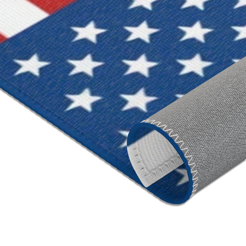 Patriotic Stars & Stripes Accent Rug