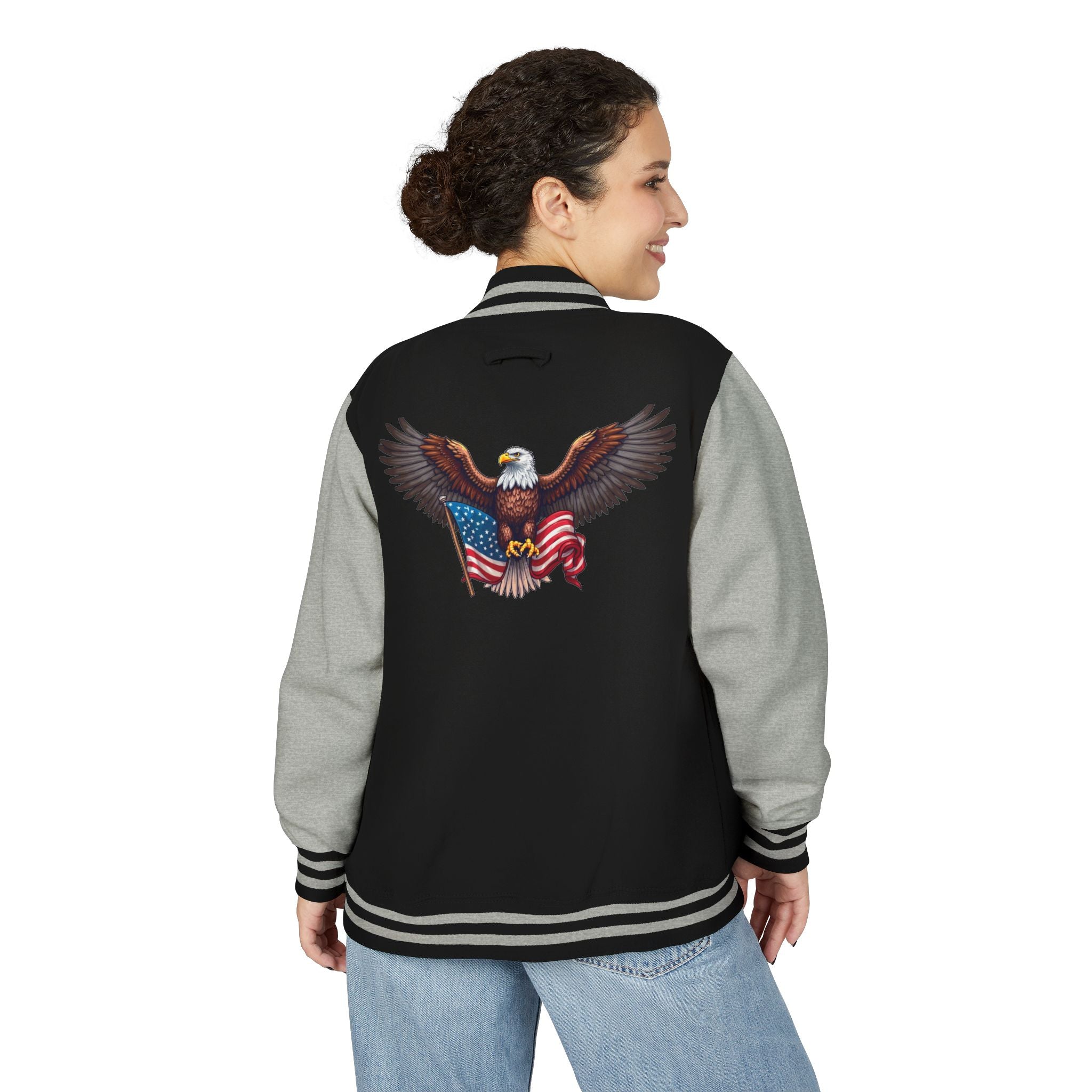 Patriotic Bald DJTgear Varsity Jacket