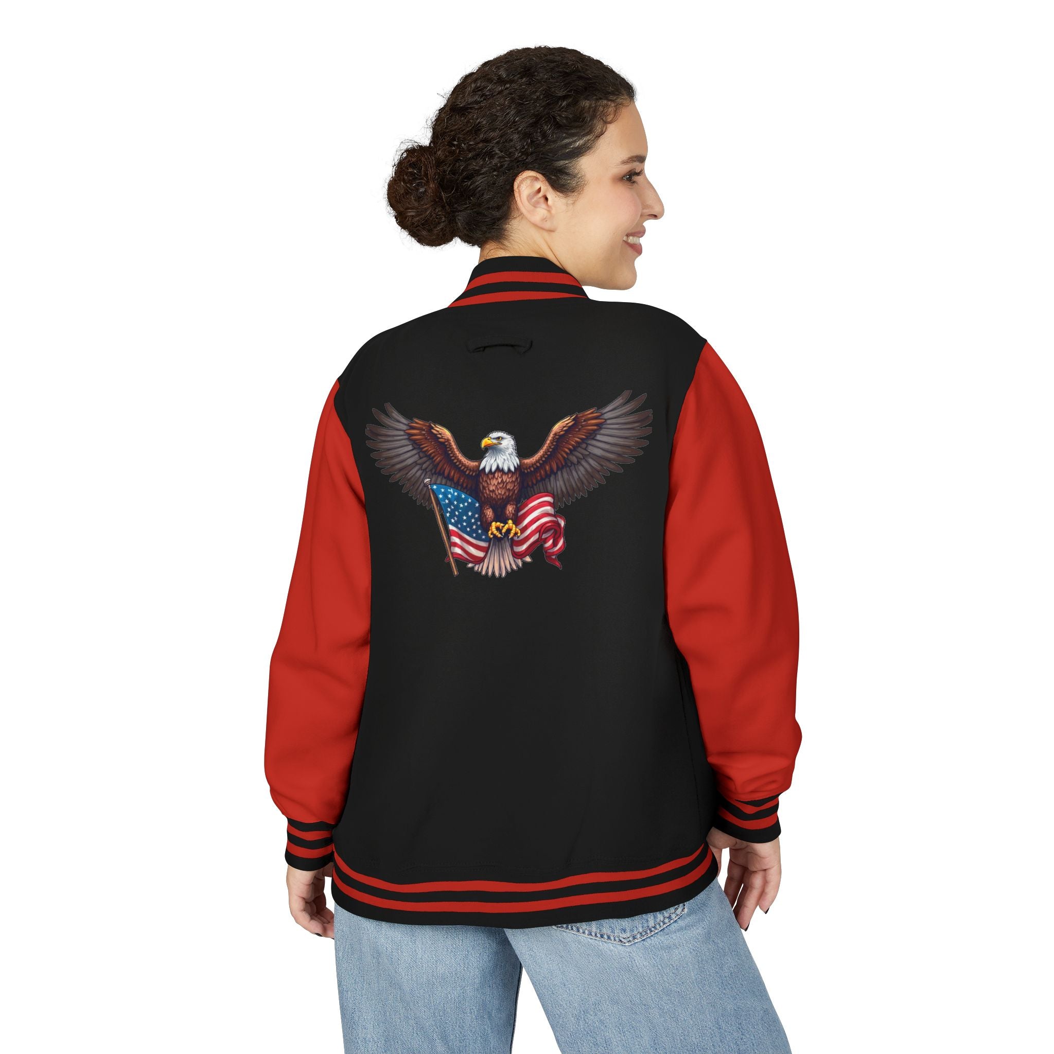 Patriotic Bald DJTgear Varsity Jacket