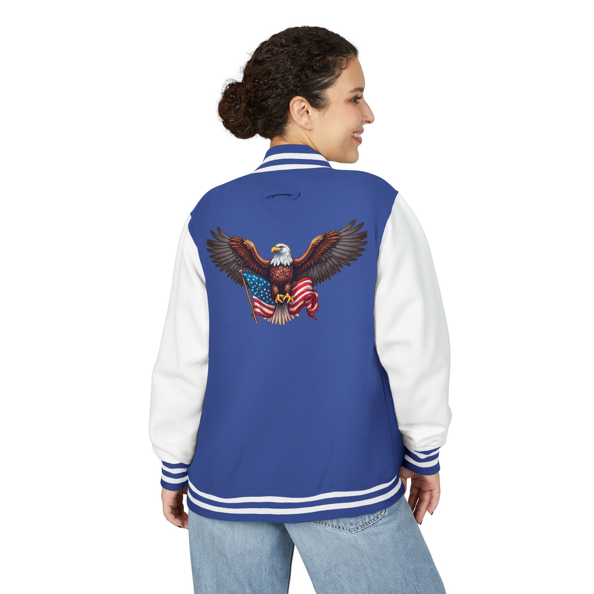 Patriotic Bald DJTgear Varsity Jacket