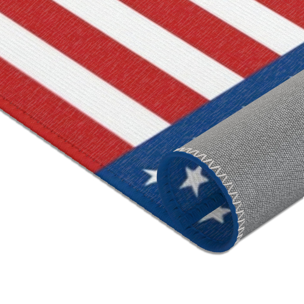 Patriotic Stars & Stripes Accent Rug