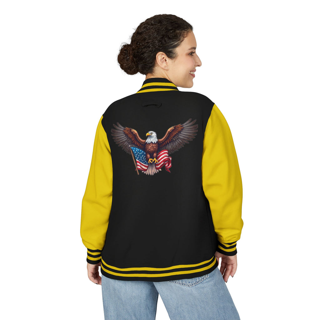 Patriotic Bald DJTgear Varsity Jacket