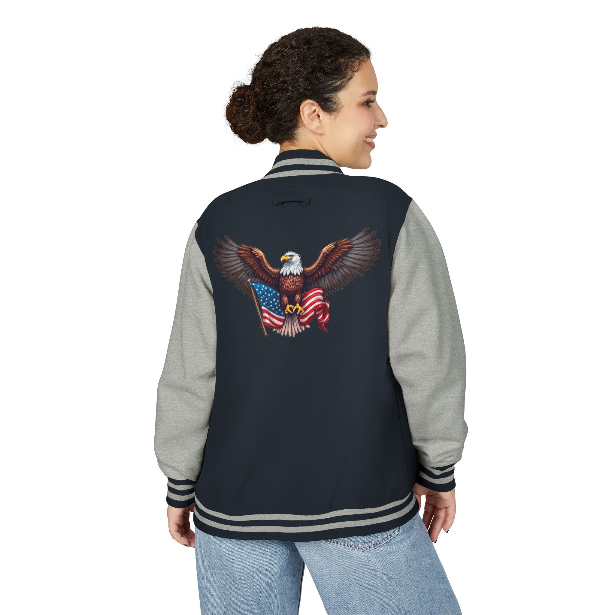 Patriotic Bald DJTgear Varsity Jacket